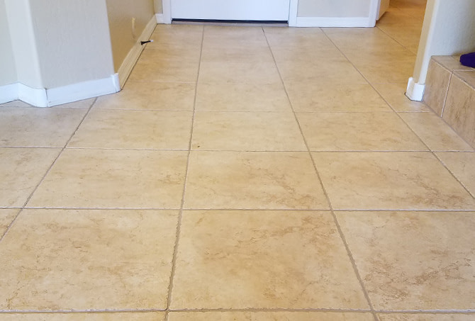 Tile Entrance After Cleaning and Color Sealing