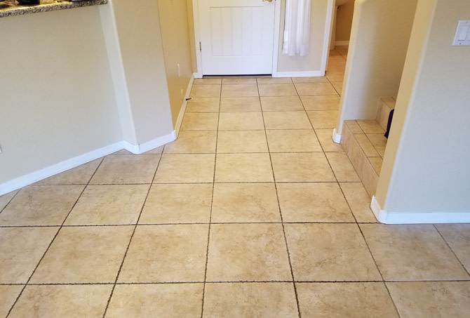 Tile Entrance Before Cleaning and Color Sealing