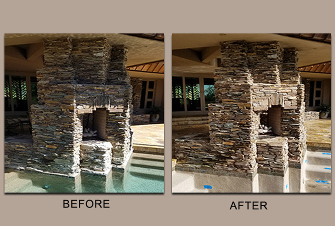 Stacked Stone Before and After