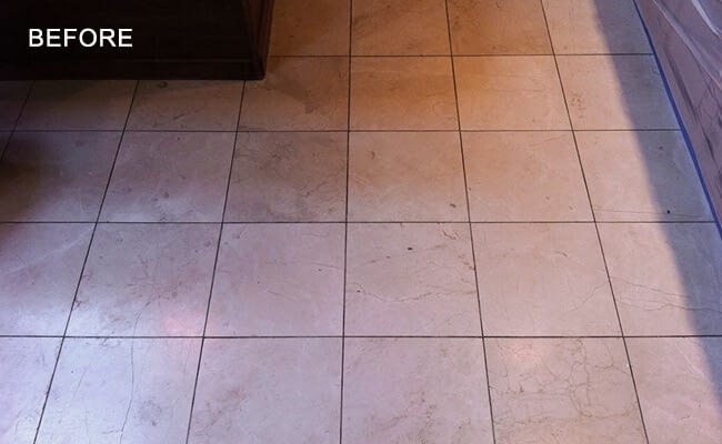 Dull and Dirty Marble Floor, marble glow, tile, granite polishing, surface cleaning, grout cleaning, limestone polishing, concrete polish, new york, albany marble company, charleston tile brick cleaning